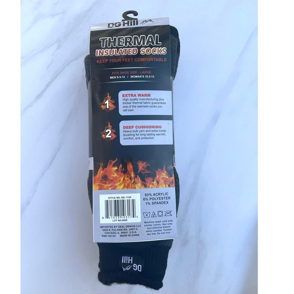 DG Hill Thermal Socks - Insulated Sock - Heated Socks Thick Snow Socks Set of 2 - Picture 3 of 3